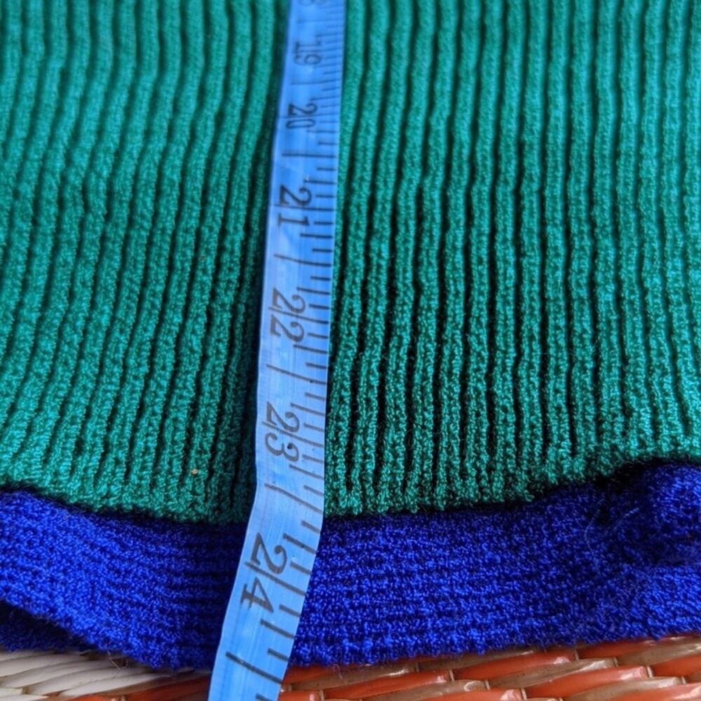 Kathryn Conover Sweater Top Puff Sleeves 80s Vintage Green Blue Women’s Size M - Picture 10 of 15